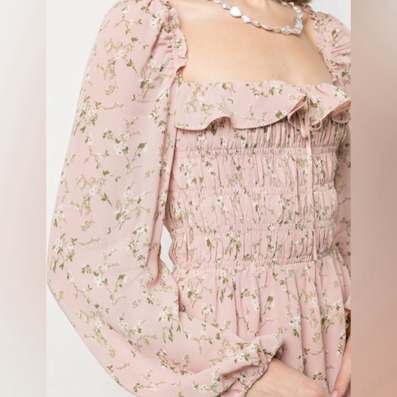 Reformation Morris Smocked Mini Dress in Melody size 4 - Picture 6 of 11